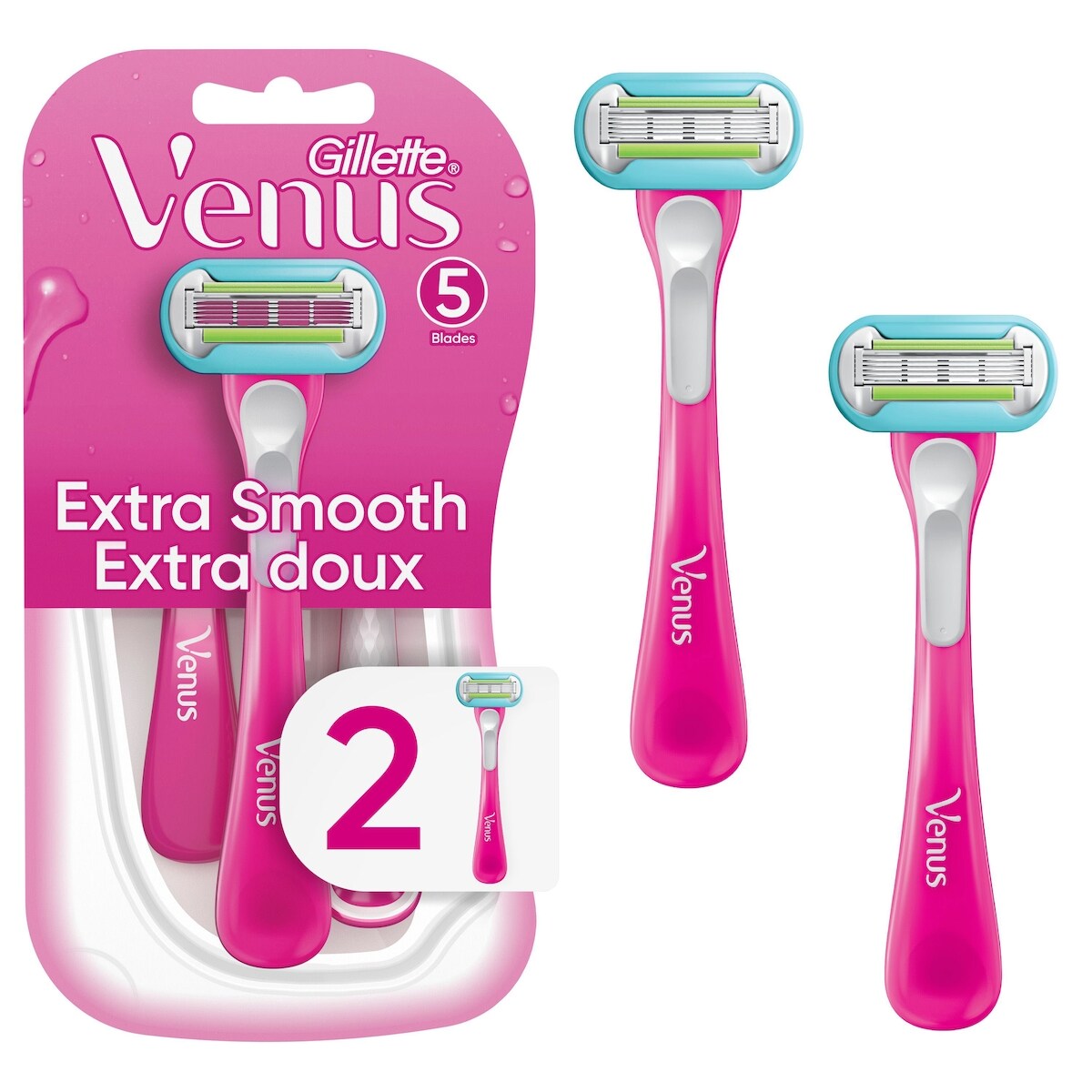 Afeitadoras Desechables Extra Suave Verde para Mujer 2 un. Venus