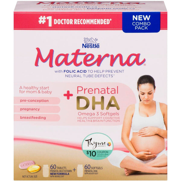 Multivitamínico Prenatal DHA 60 cápsulas y 60 comprimidos Materna