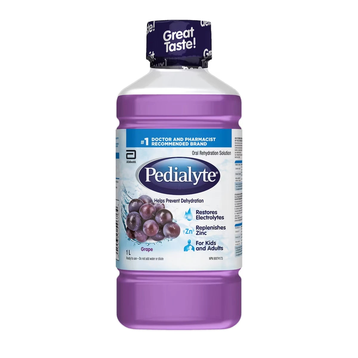 Solución de Rehidratación Oral Sabor Uva 1 L Pedialyte