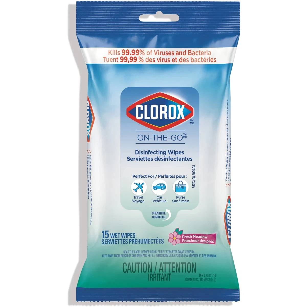Toallitas Desinfectantes Portátiles Frescor de Pradera Clorox