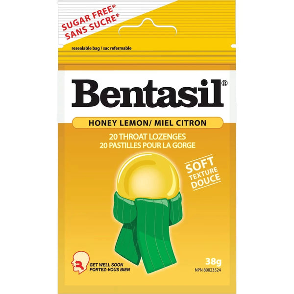 Pastillas para la Garganta Miel y Limón Bentasil