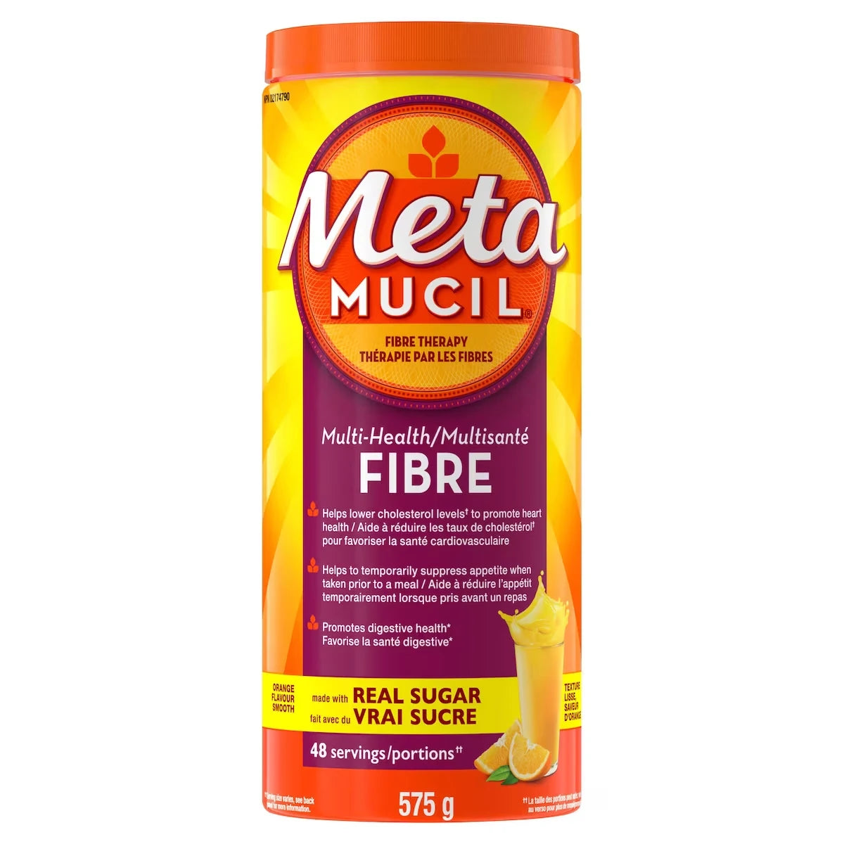 Fibra en Polvo MultiSalud 3 en 1 Naranja 575 g Metamucil