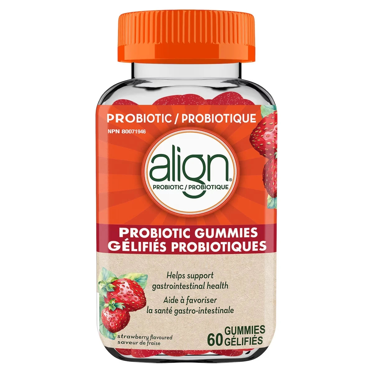 Suplemento Probiótico Sabor Frutilla 60 comprimidos Align