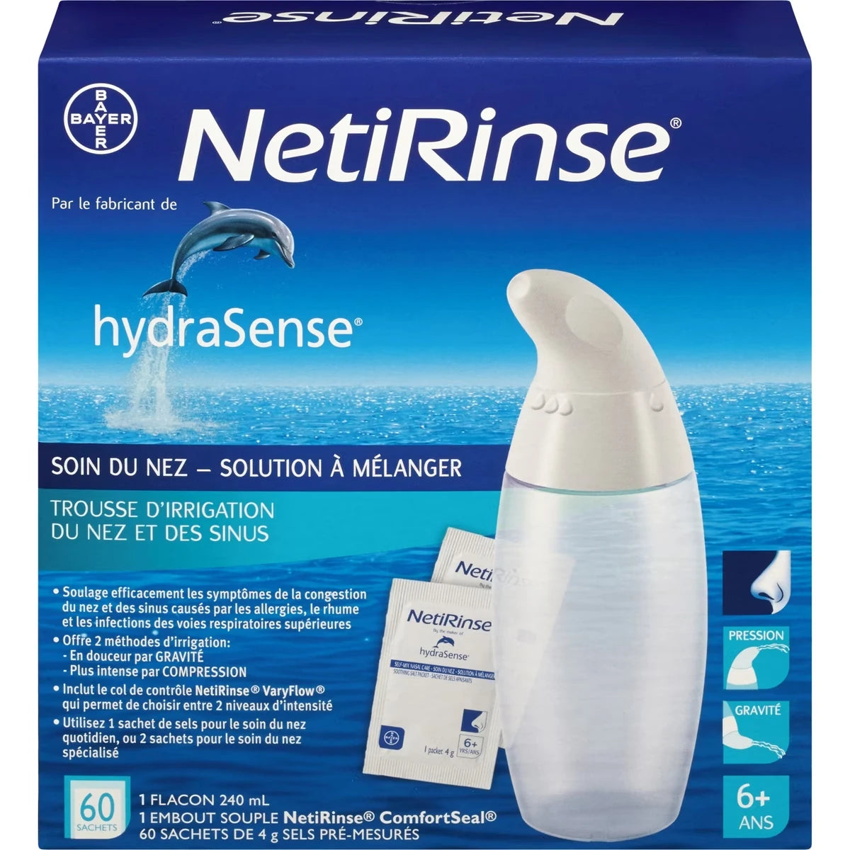 Kit de Irrigación Nasal y Sinusal 2 en 1 Hydrasense Netirinse