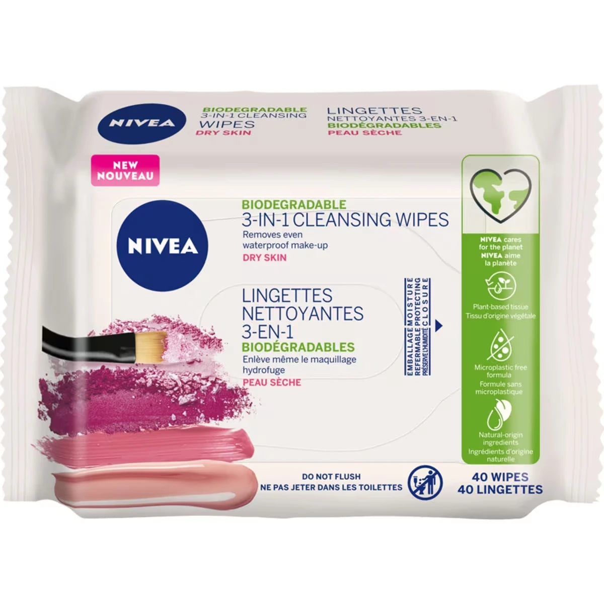 Toallitas Faciales 3 en 1 Piel Seca y Sensible 40 un Nivea