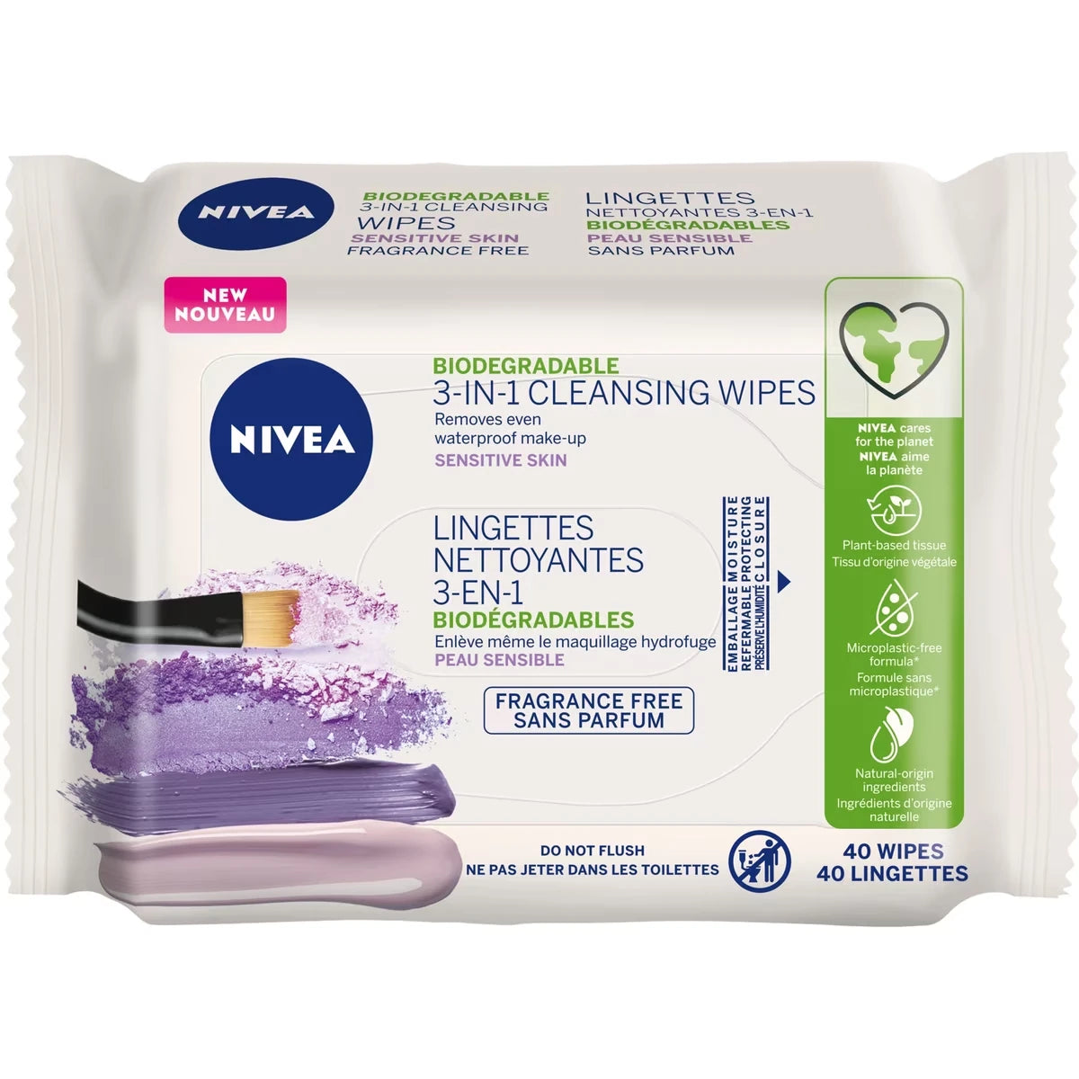 Toallitas Limpiadoras Biodegradables 3 en 1 Piel Sensible Nivea