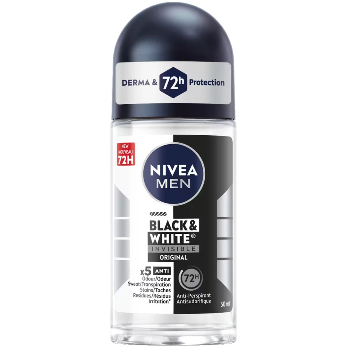 Desodorante Roll-On Black & White Invisible Nivea