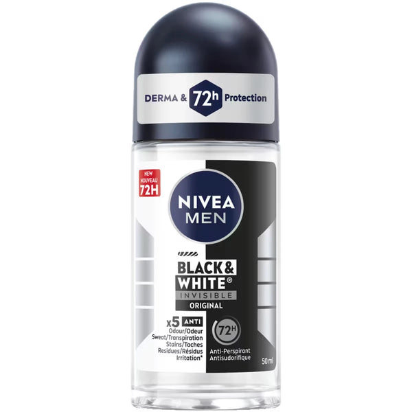 Desodorante Roll-On Black & White Invisible Nivea