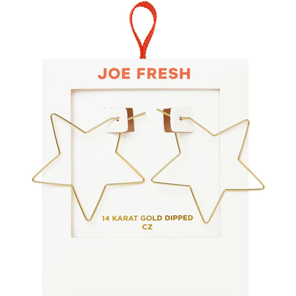 Aros Estrella Bañados en Oro 24K Joe Fresh
