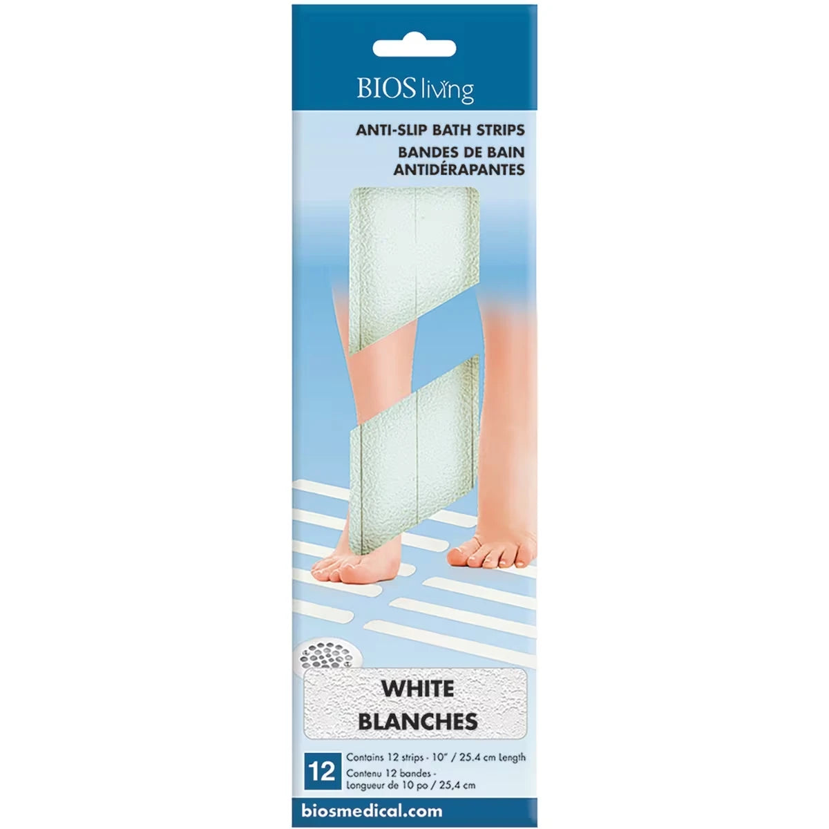 Cintas Antideslizantes Autoadhesivas para Baño Blancas Bios Living