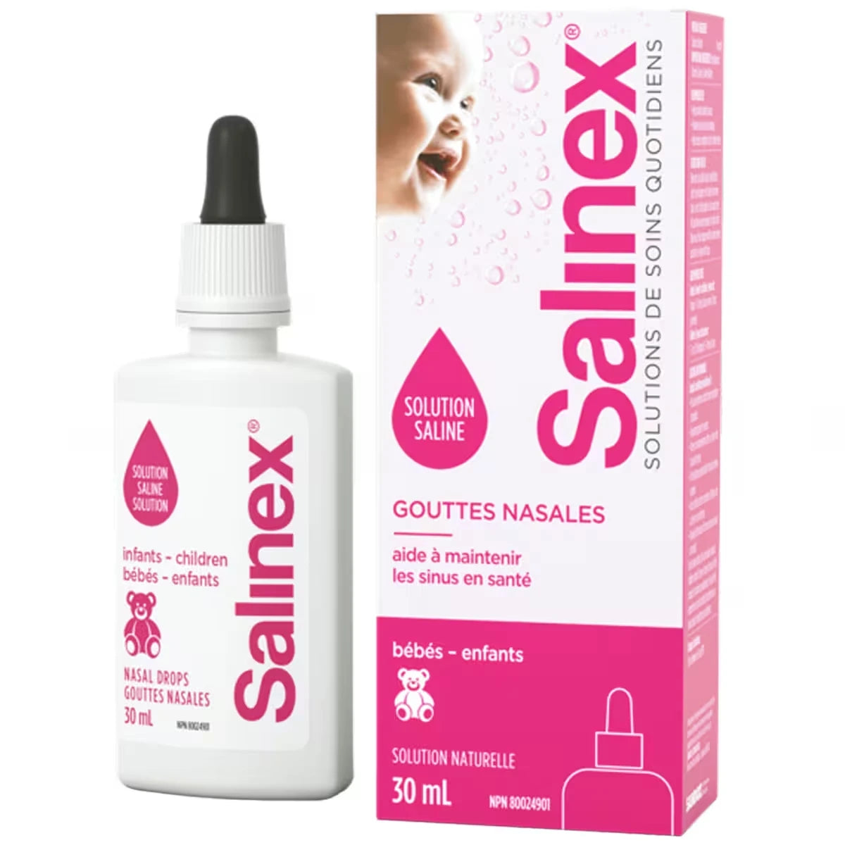 Gotas Nasales Solución Salina Bebés y Niños Salinex