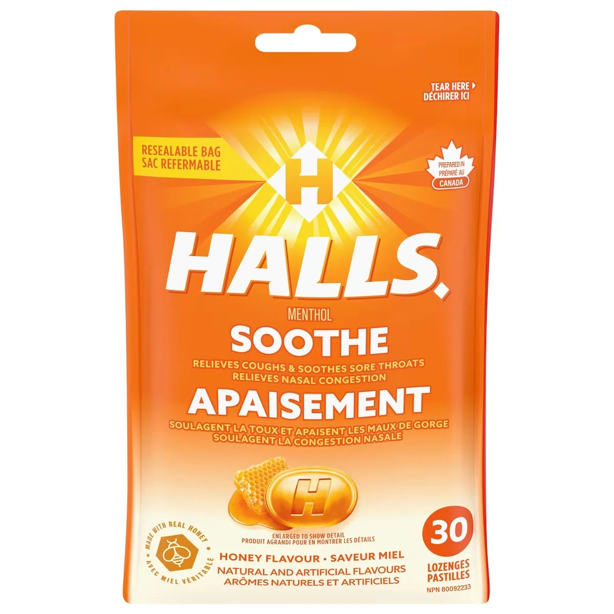 Pastillas con Mentol Sabor Miel 30 unidades Halls