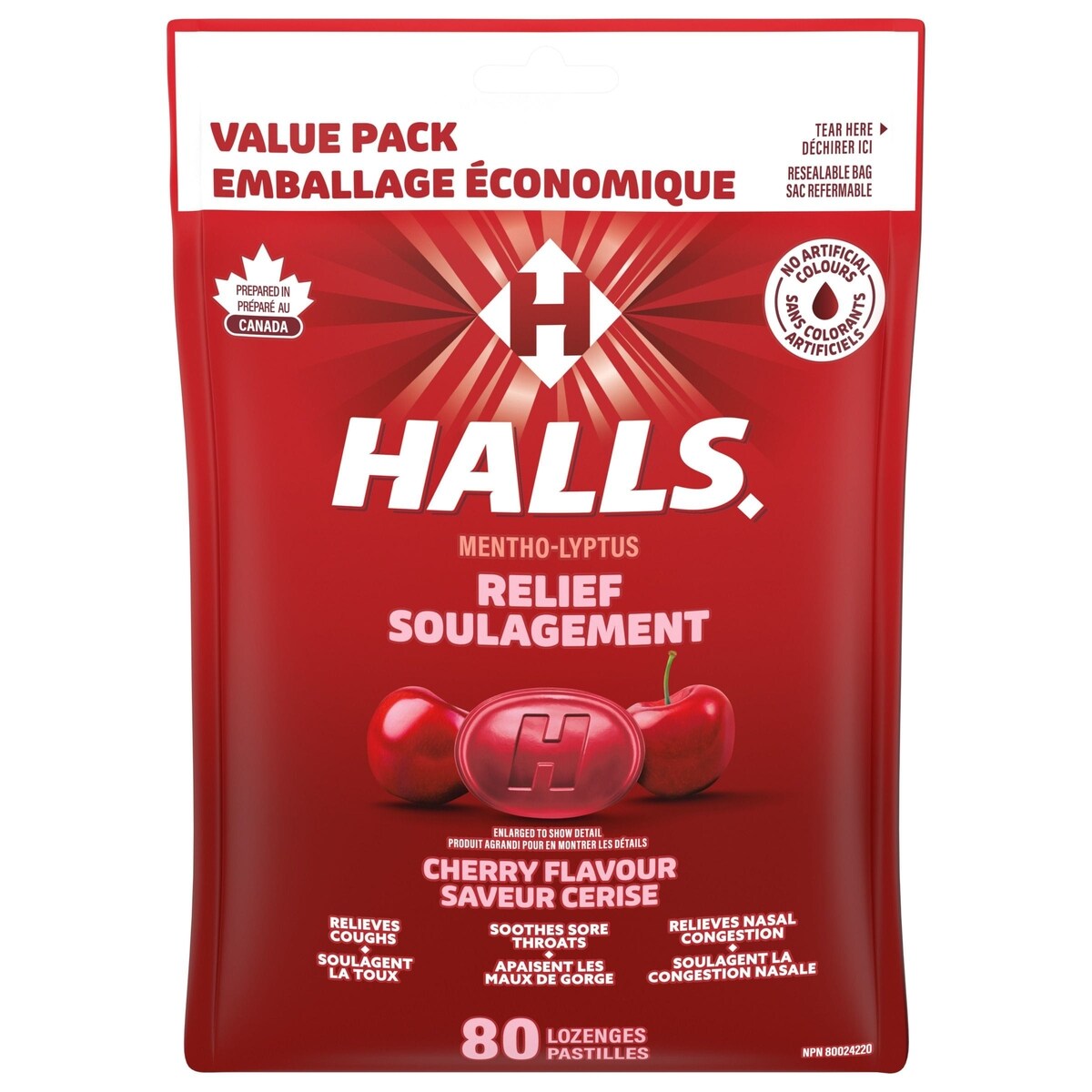 Pastillas para la Garganta Mentho-Lyptus Cereza 80 un. Halls