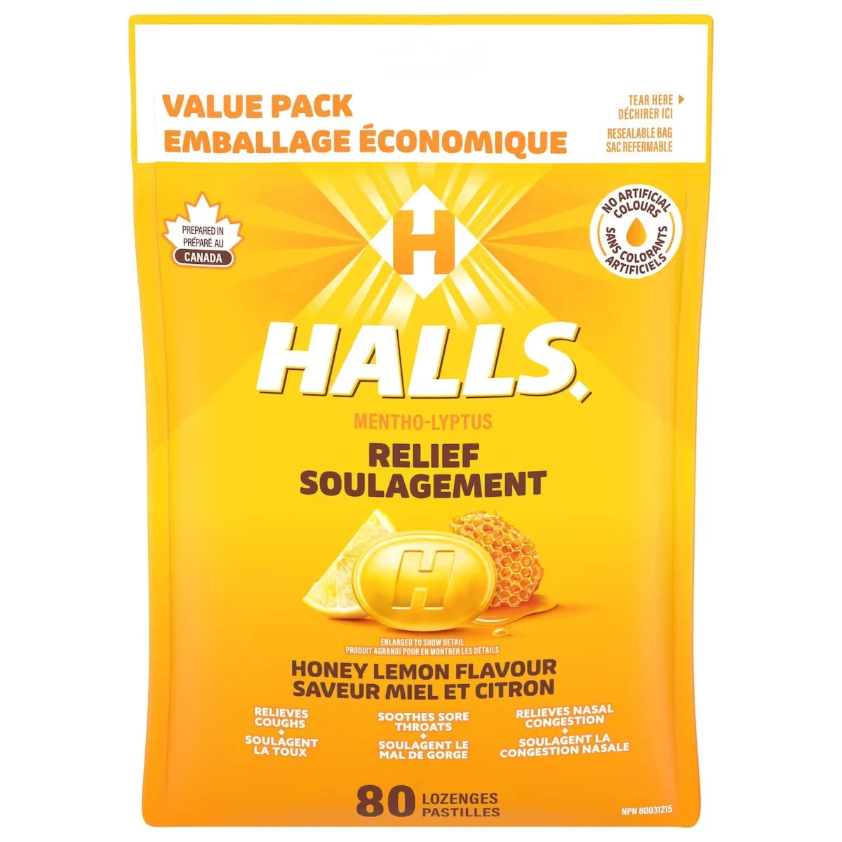 Pastillas Mentho-Lyptus Sabor Miel y Limón Halls