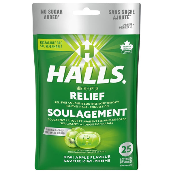 Pastillas Mentho-Lyptus Kiwi y Manzana 25 unidades Halls