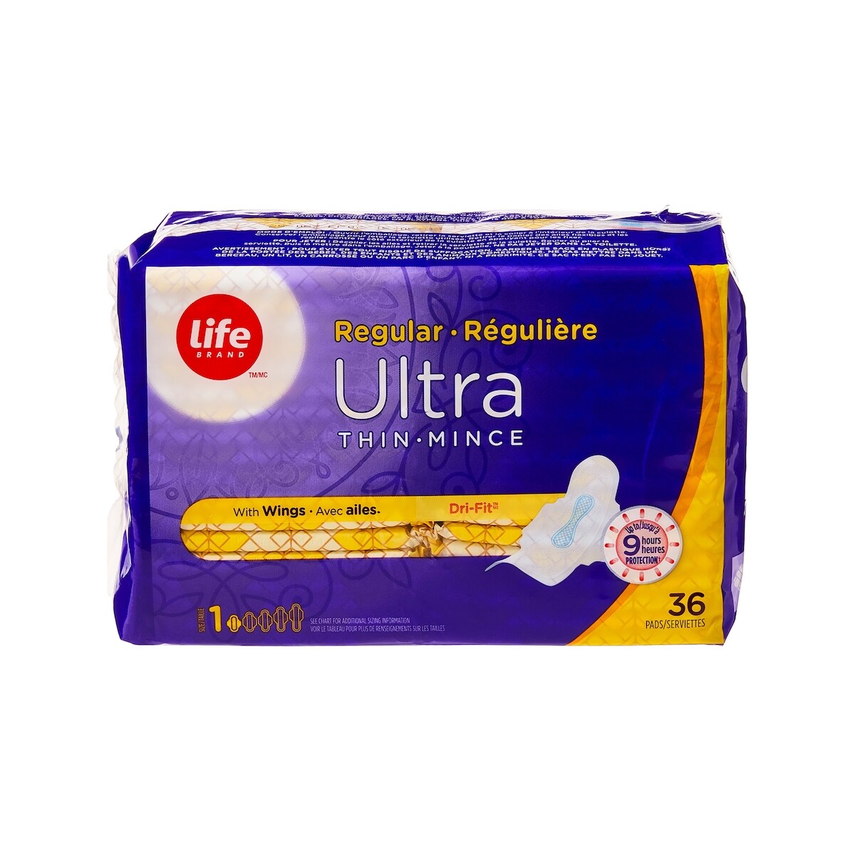 Toallas Higiénicas Ultrafinas Regulares con Alas 36 un Life Brand