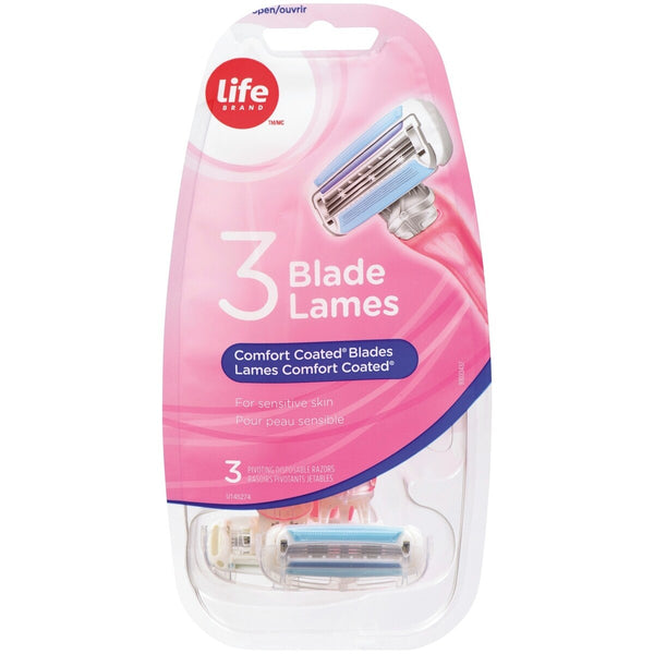 Afeitadoras Desechables 3 Hojas Life Brand
