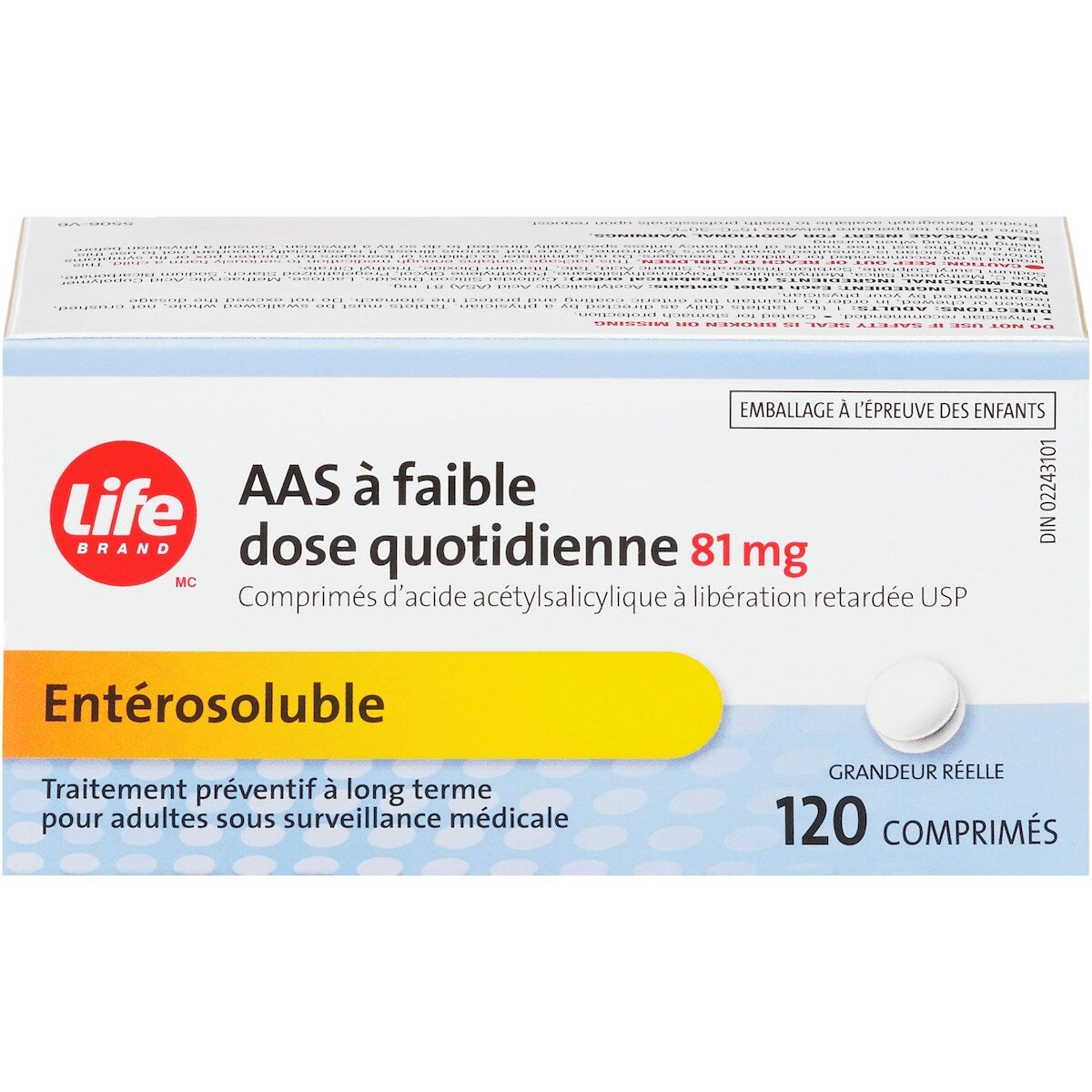 Ácido Acetilsalicílico Liberación Prolongada 81 mg Life Brand