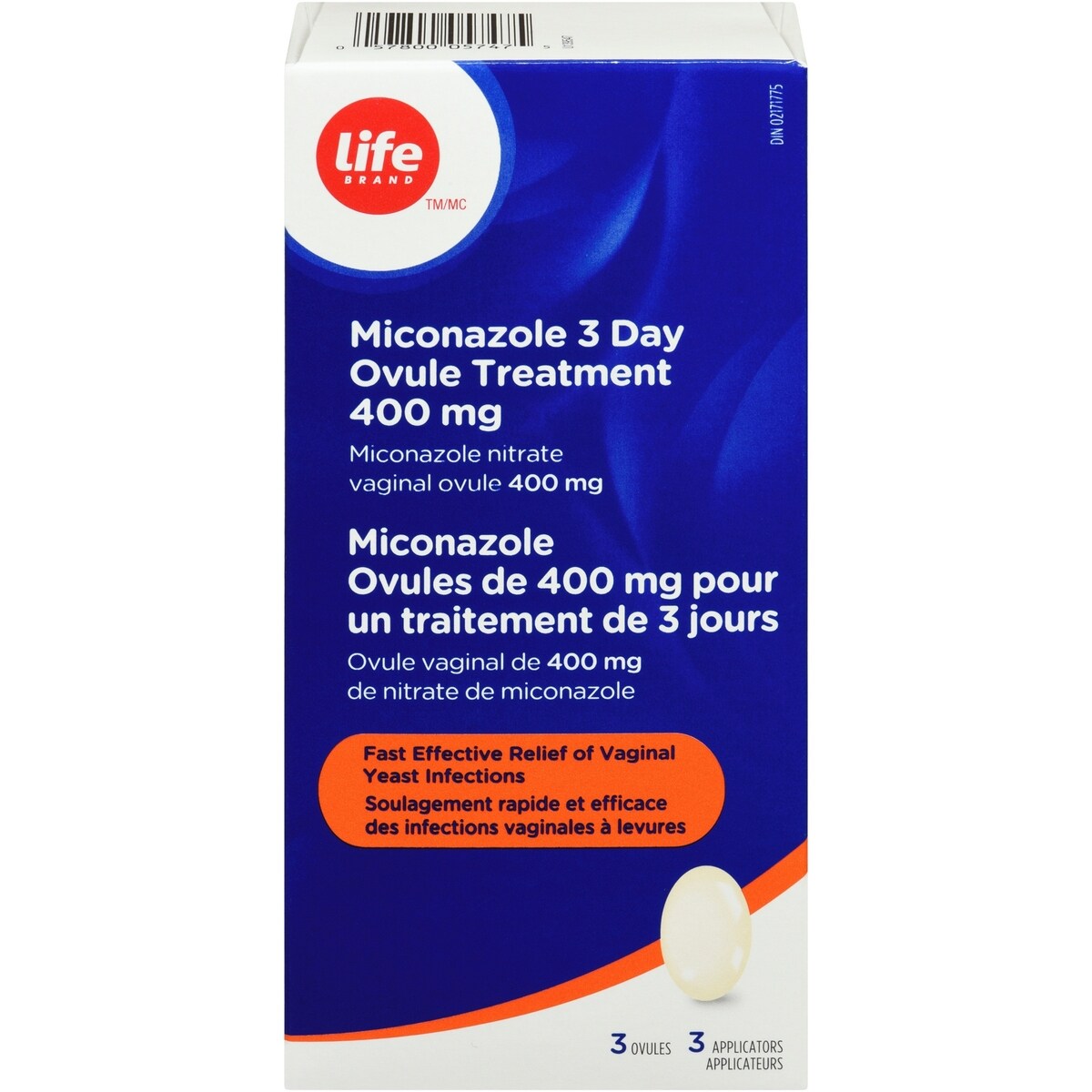 Óvulos de Miconazol Tratamiento de 3 Días 400 mg Life Brand