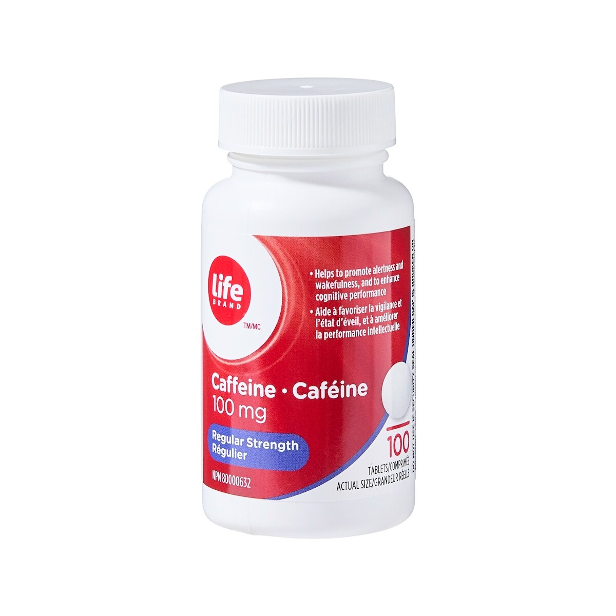 Suplemento de Cafeína 100 mg Life Brand