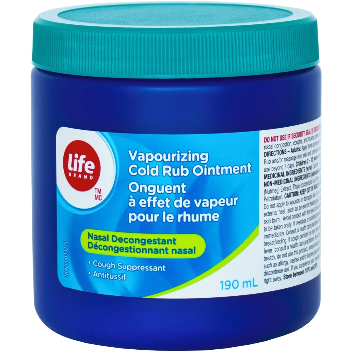 Ungüento con Vapor para el Resfrío Life Brand