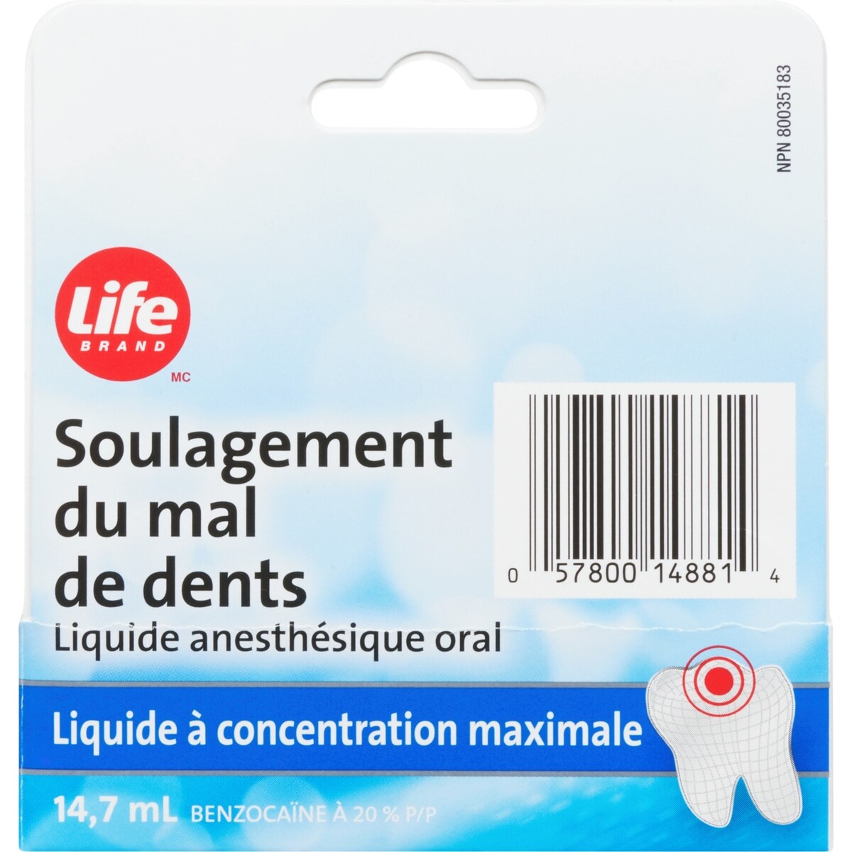 Analgésico Dental Líquido Concentración Máxima Life Brand