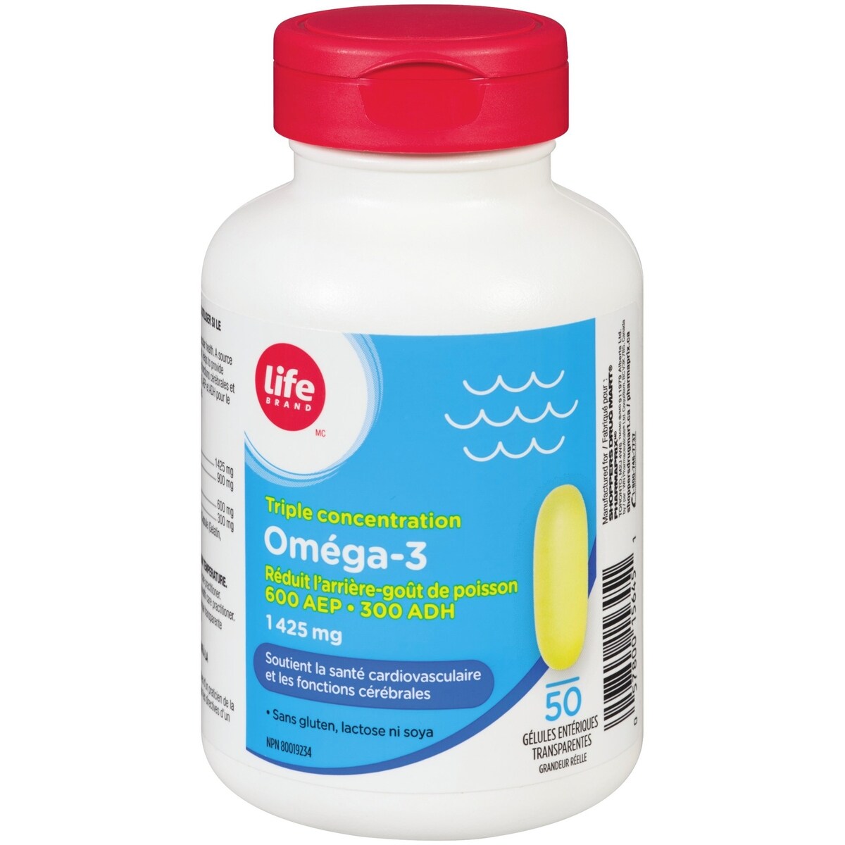 Suplemento Omega-3 EPA DHA 1425 mg Life Brand