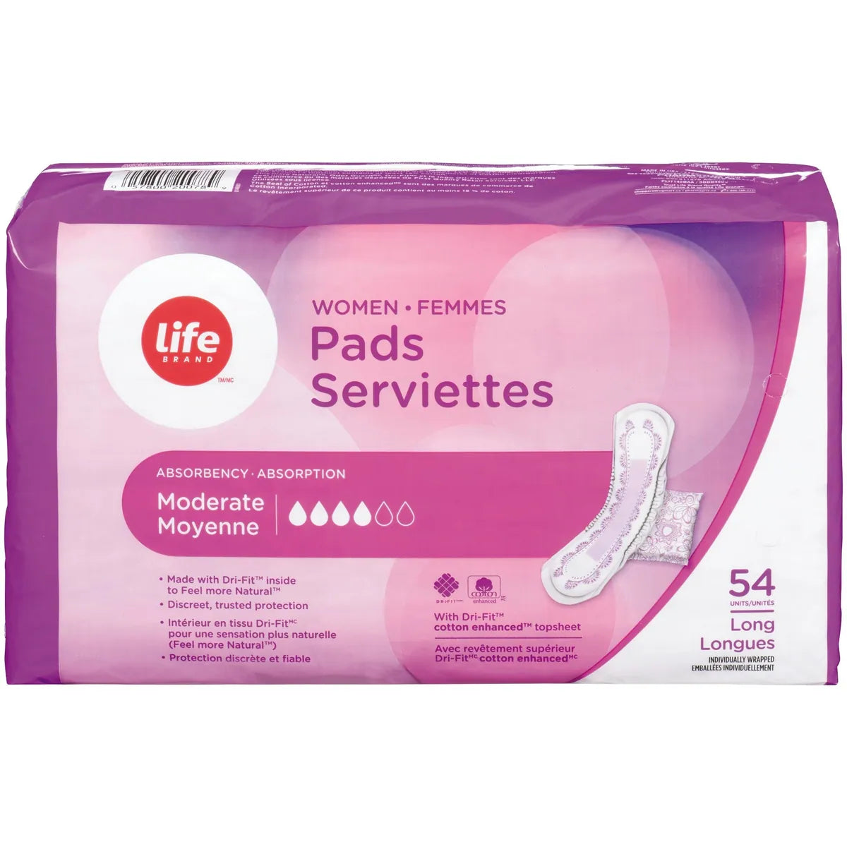 Toallas Higiénicas Absorción Media Life Brand