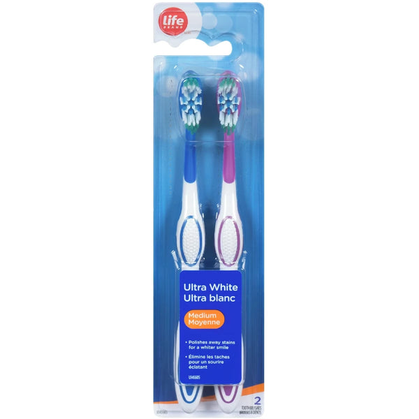Higiene Bucal Ultra Blanco Cepillo de Dientes Medio Life Brand