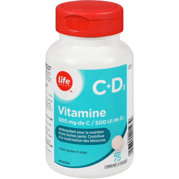 Vitamina C 500 mg + D3 500 UI Life Brand