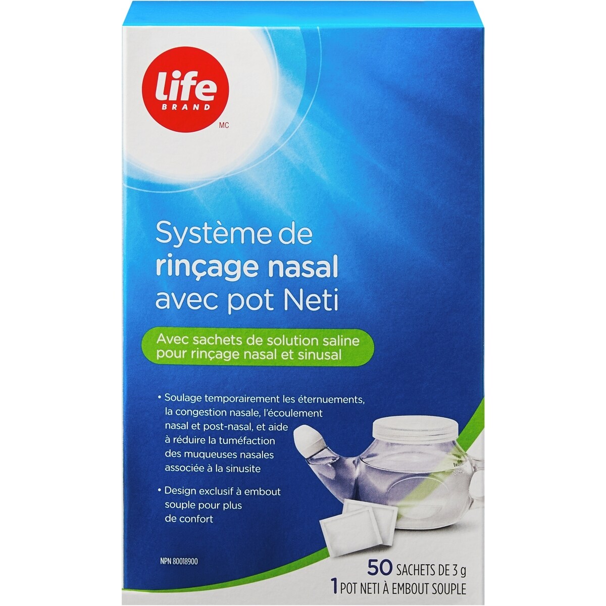 Sistema de Enjuague Nasal con Pote Neti Life Brand