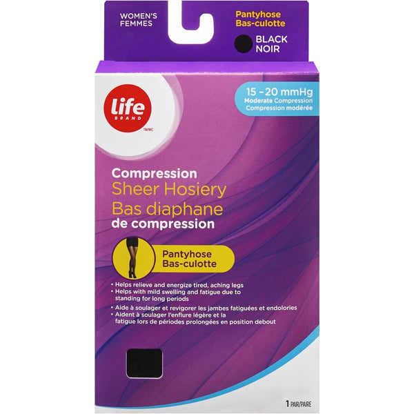 Pantimedias de Compresión Diáfanas XL 15-20 Life Brand