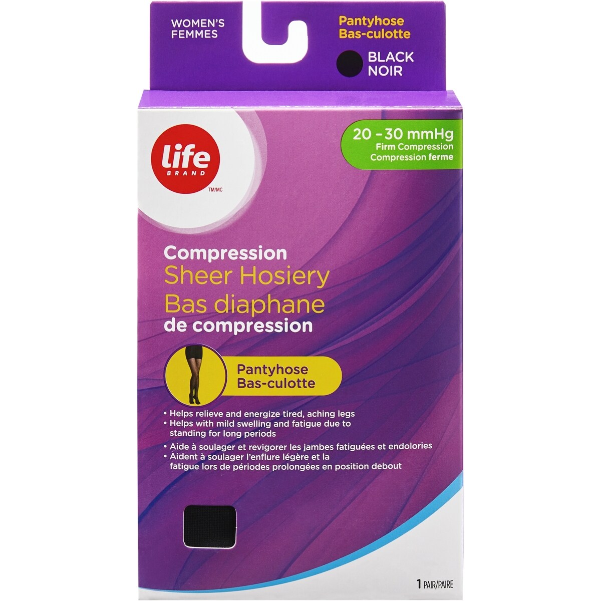 Pantimedias de Compresión Diáfanas XL 20-30 Life Brand