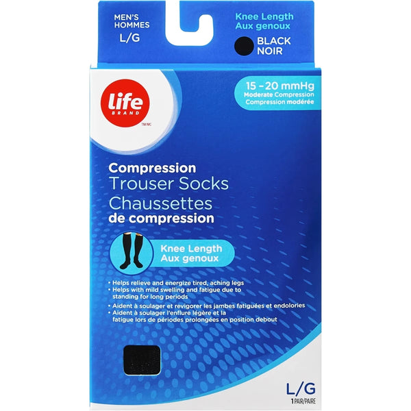 Medias de Compresión Transparentes a la Rodilla L 15-20 Life Brand
