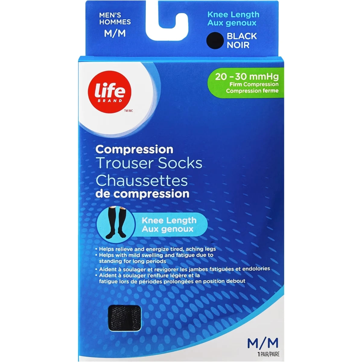 Medias de Compresión Transparentes a la Rodilla M 20-30 Life Brand