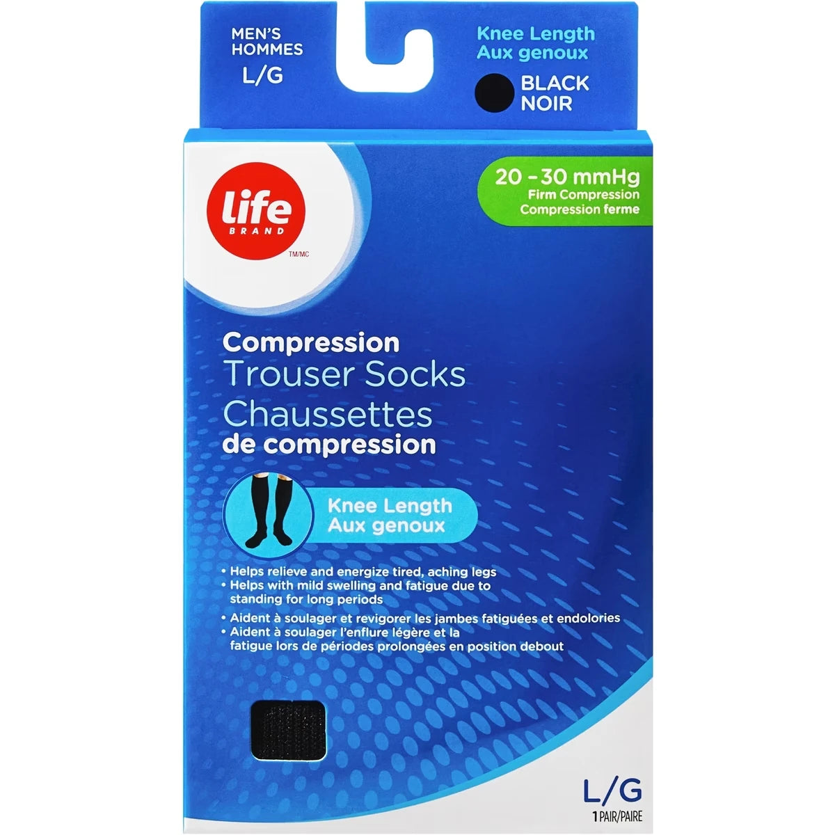 Medias de Compresión Transparentes a la Rodilla L 20-30 Life Brand