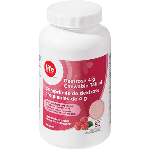 Comprimidos Masticables de Dextrosa 4 g Life Brand