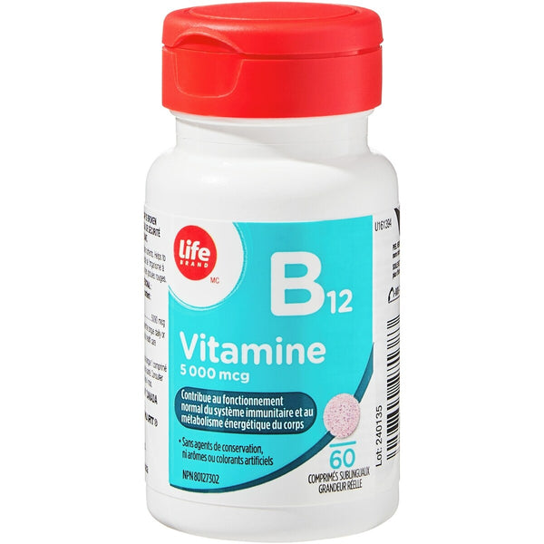 Vitamina B12 5000 mcg Comprimidos Sublinguales Life Brand