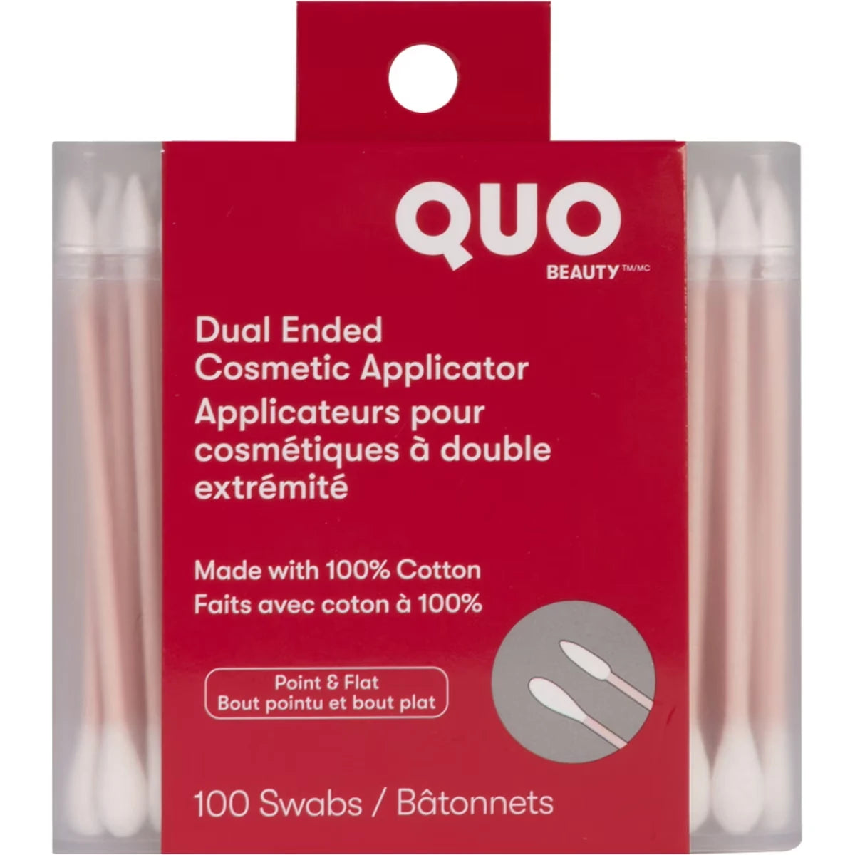 Aplicador Cosmético de Doble Punta Quo Beauty