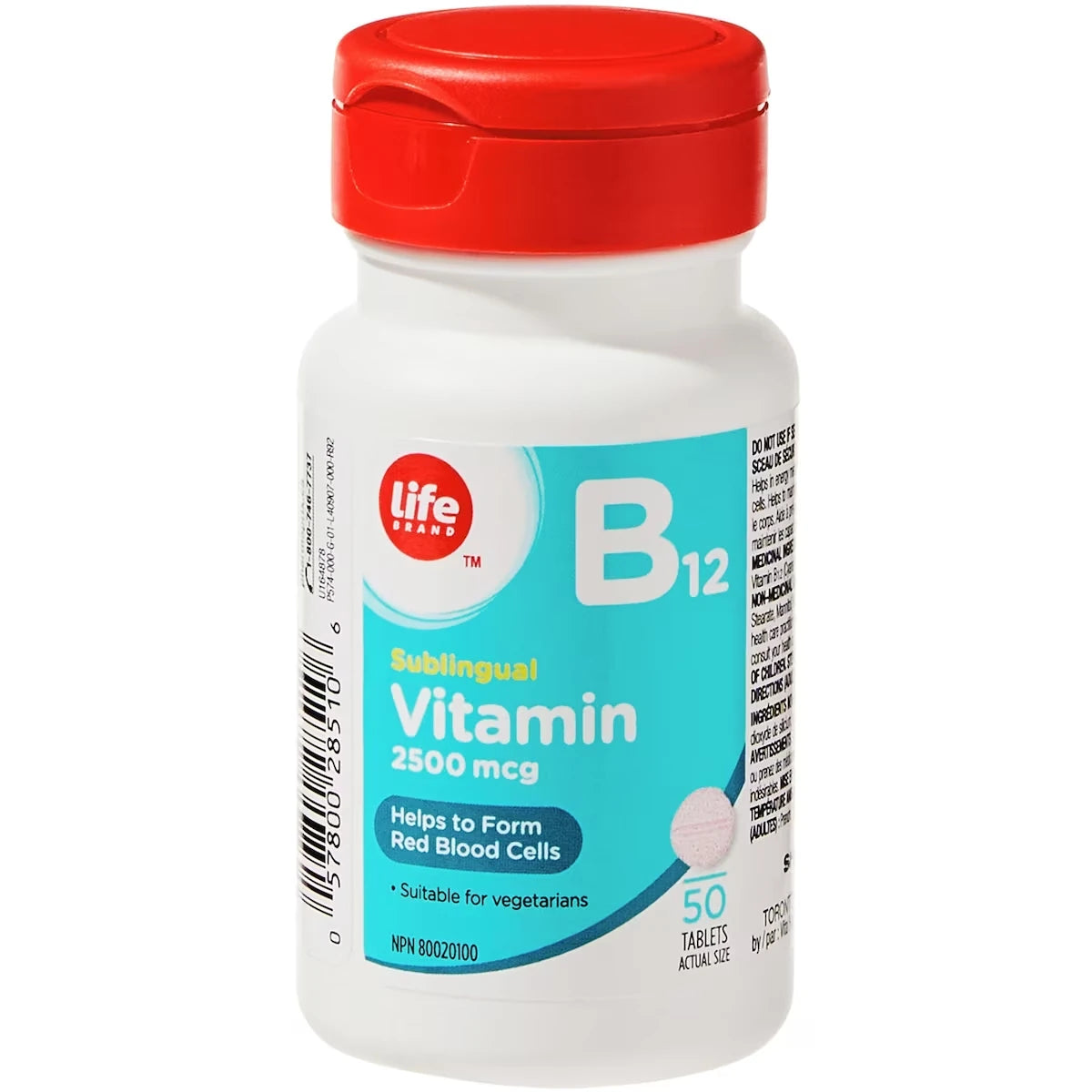 Vitamina B-12 Sublingual 2500 mcg Life Brand
