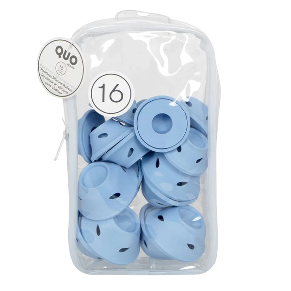 Rulos de Silicona sin Calor Azul 16 unidades Quo Beauty