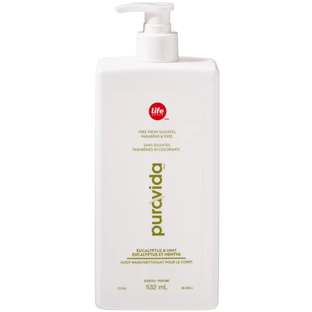 Gel de Ducha Puravida Eucalipto y Menta Limpiador Life Brand