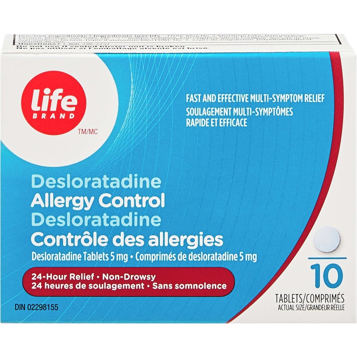Comprimidos Desloratadina 5 mg Control de Alergias Life Brand