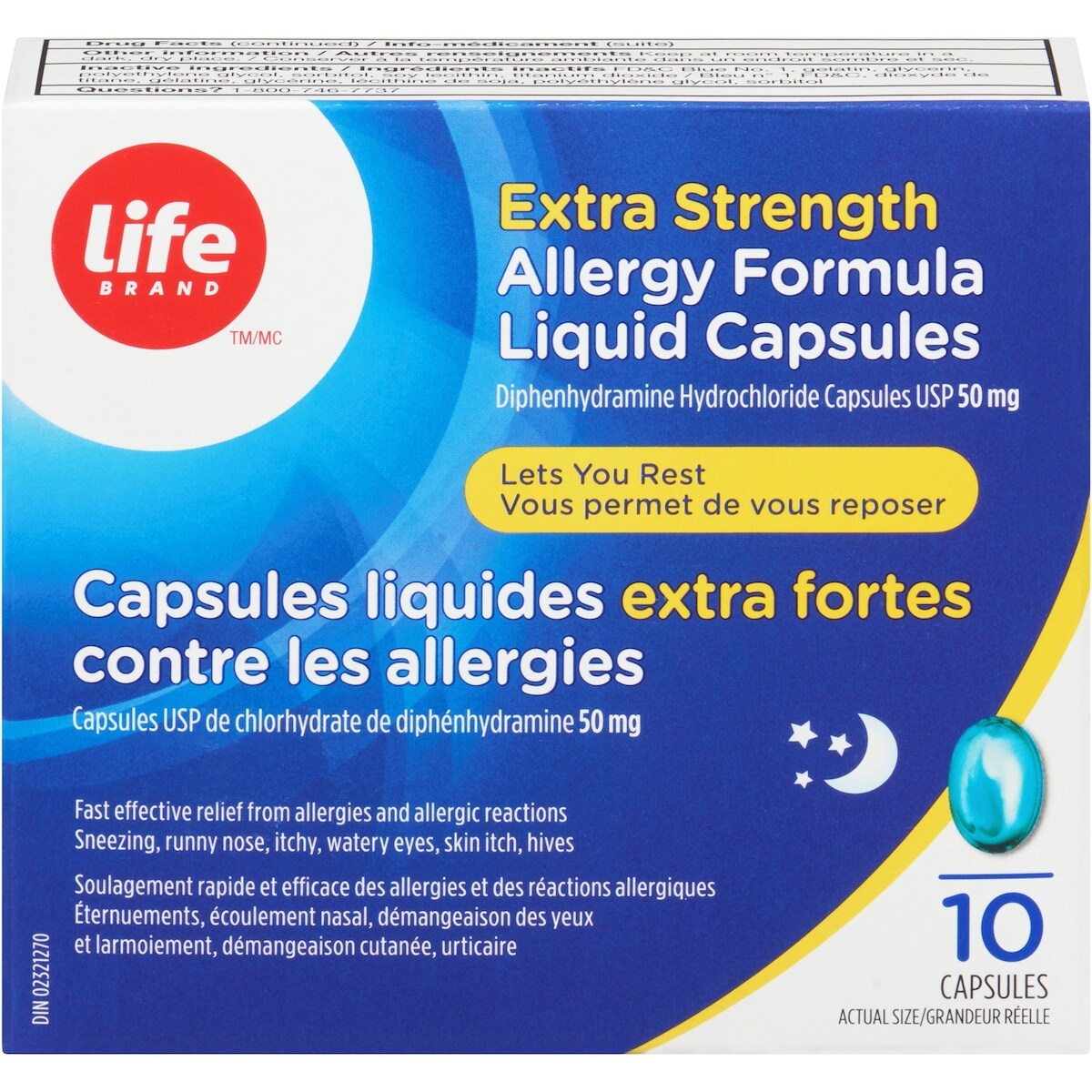 Cápsulas Líquidas para Alergias Extra Fuertes Life Brand
