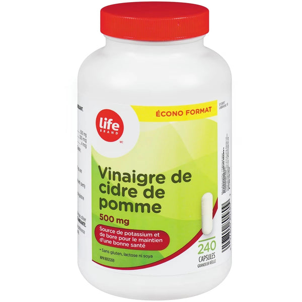 Vinagre de Manzana en Cápsulas 500 mg Life Brand