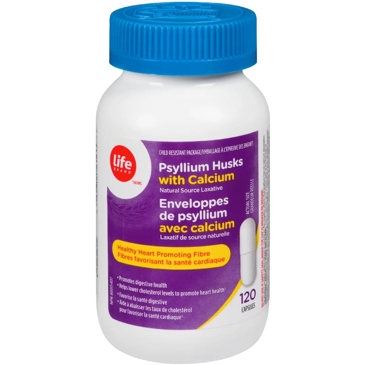 Cáscara de Psyllium con Calcio Life Brand