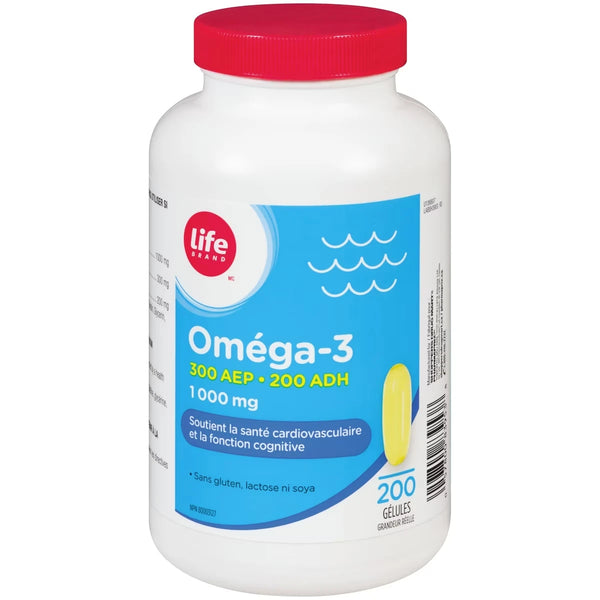 Suplemento de Omega-3 1000 mg Life Brand