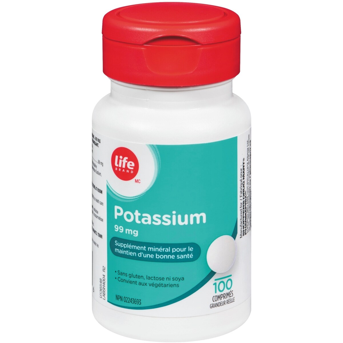 Suplemento de Potasio 99 mg Life Brand