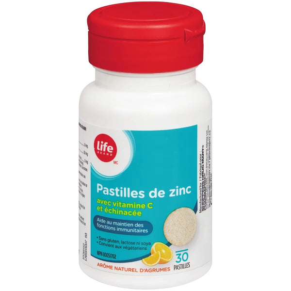 Pastillas de Vitamina C con Zinc y Equinácea Life Brand