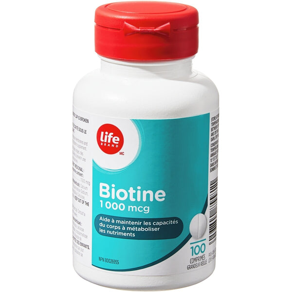 Suplemento de Biotina 1000 mcg Life Brand